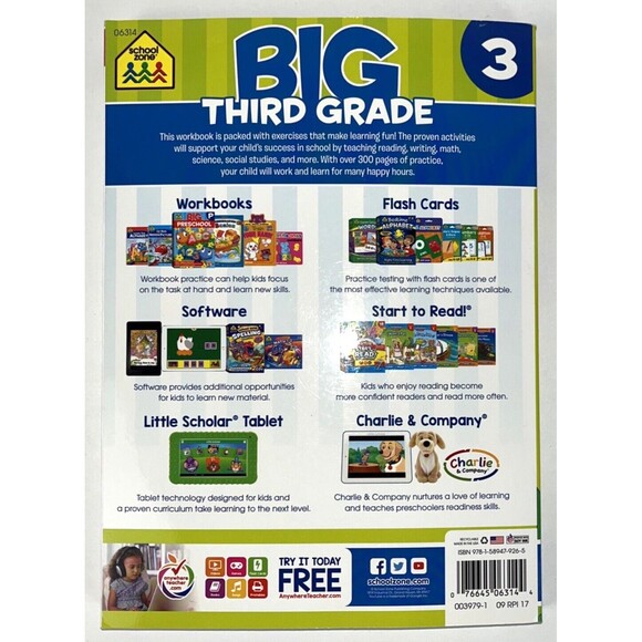 School Zone - Big Third Grade Workbook - 320 Pages Ages 8 to 9 3rd Grade Read... - Picture 12 of 13